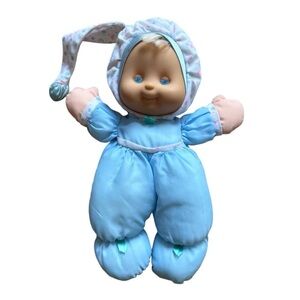 VTG 1991 Fisher-Price Puffalump Kids Plush Snuggle Doll Blue Moon Star No Light